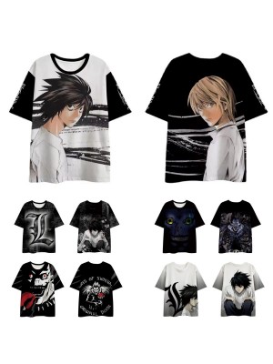 Maglia Anime T-shirt Manica Corta Caricatura Stampa Note Near DEATH01TS - 05TS